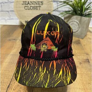 Vintage Luxor Las Vegas Truckers Hat Ball Cap Colorful  1990 90s Embroidered